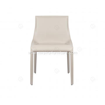 Italian minimalist white saddle leather Seattle chairs